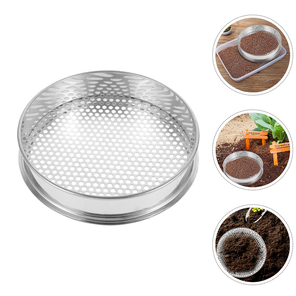 Garden Sieve Soil - 4Mm Round Hole Stainless Steel Soil