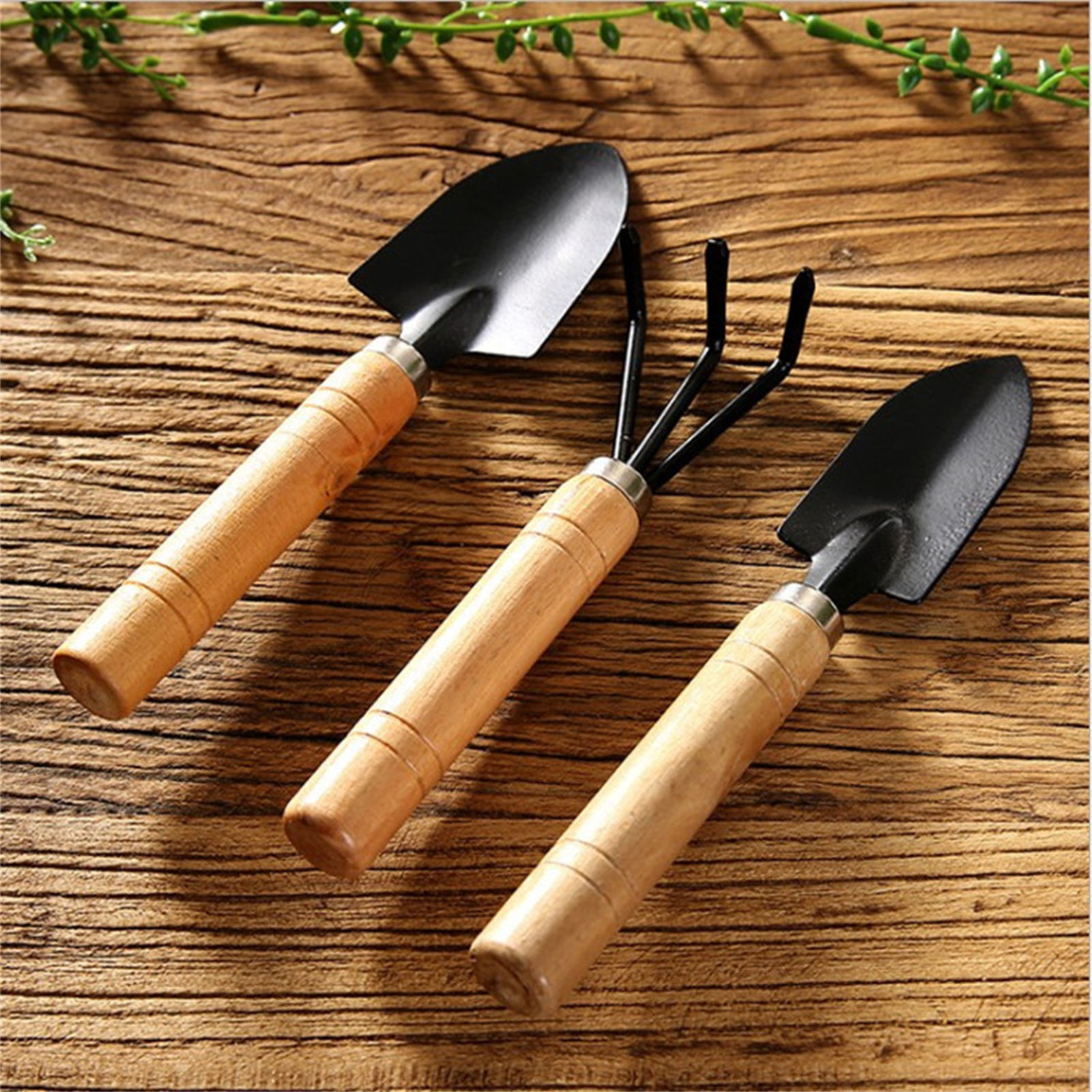 Gardening Tools Set Gift - 3-Piece Mini Garden Tools Set, Wooden