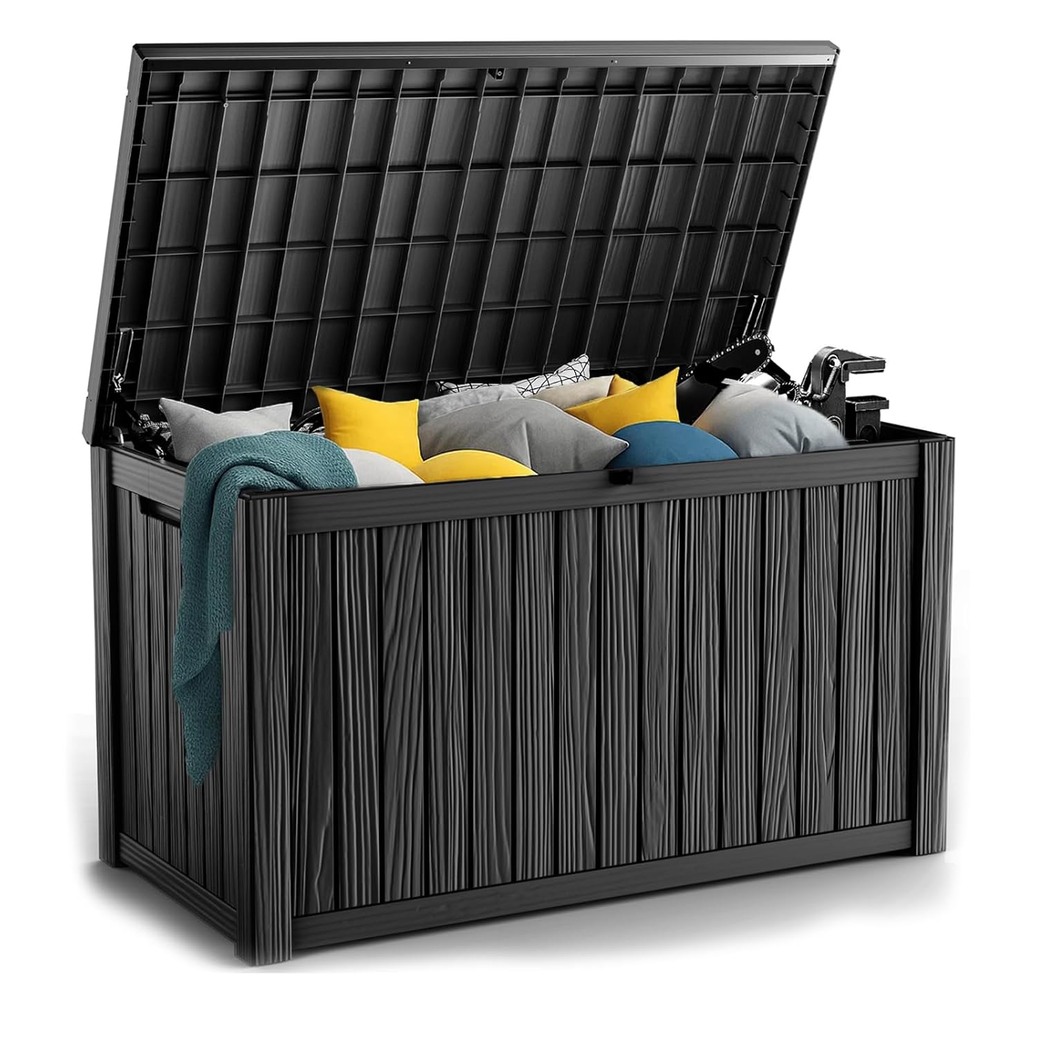 Gardening Tools In - 180Gal Lockable Resin Deck Box Waterproof