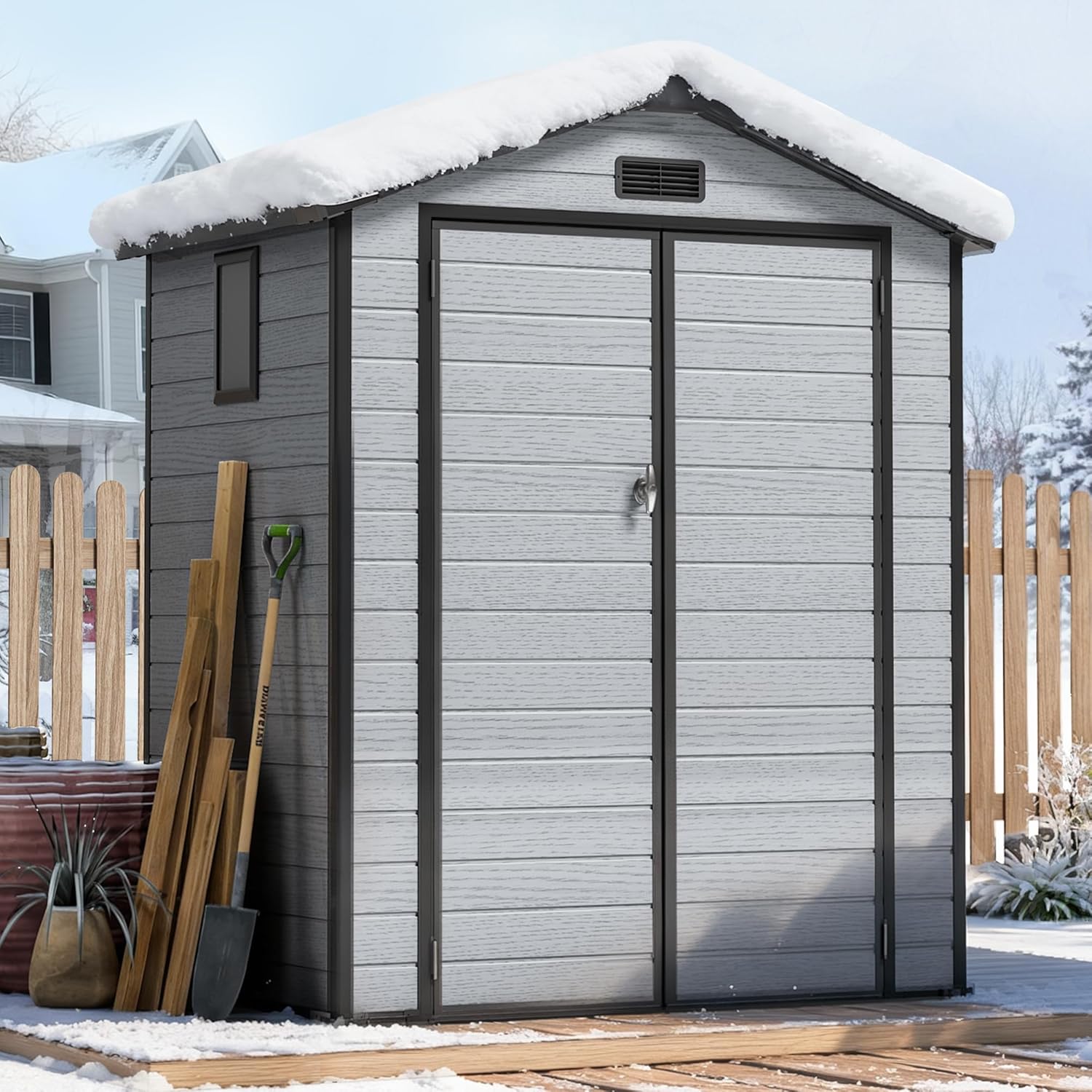 6X4 FT Outdoor Shed, Plastic S - đánh giá và giá Gardening Tools In