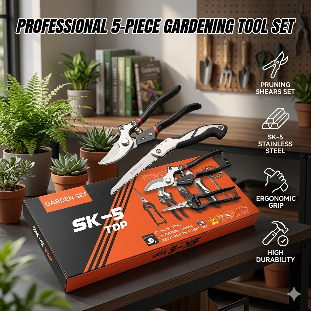 5Pcs SK5 Steel Garden Tool Set - đánh giá và giá Gardening Hand Tools Yard