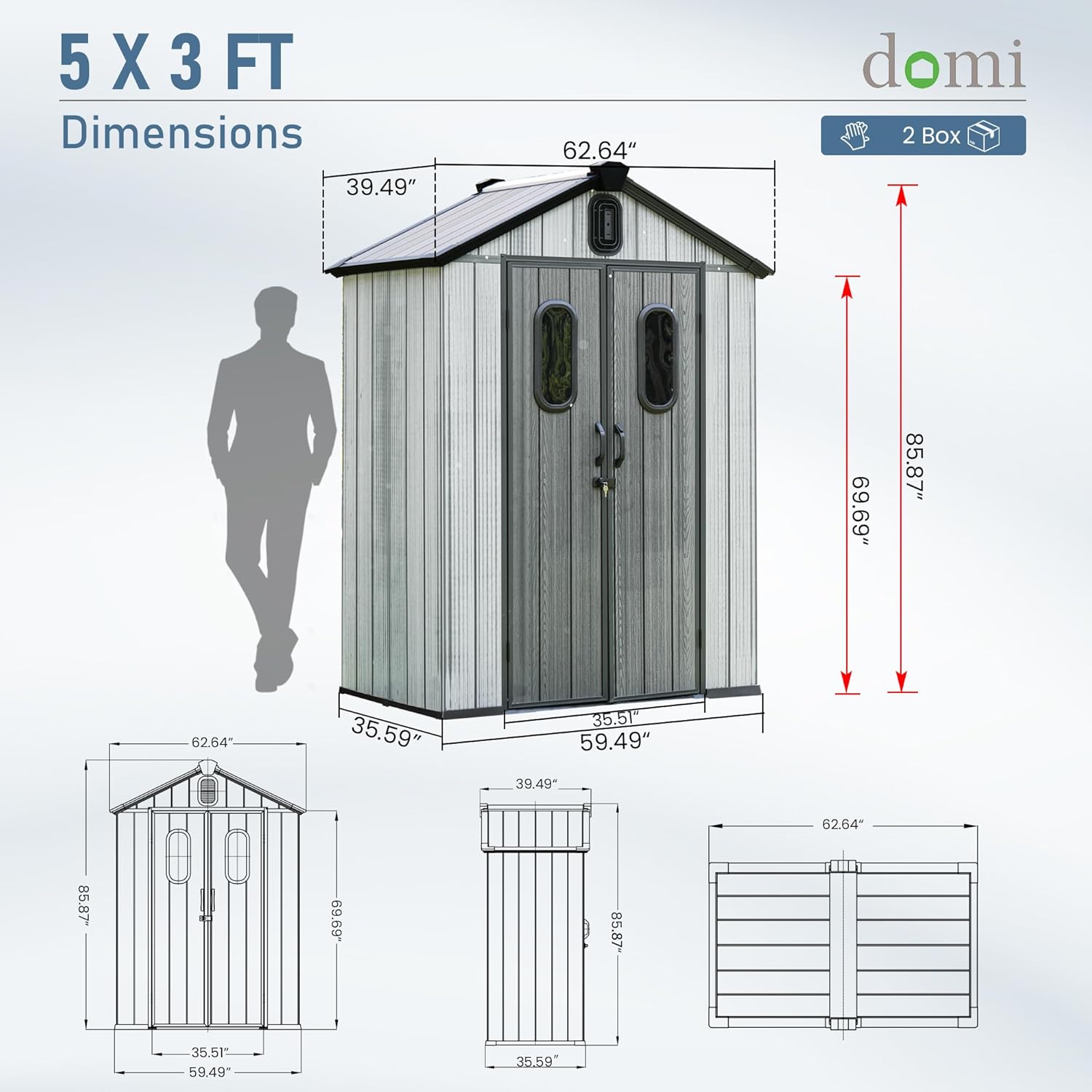 5x3 FT Resin Storage Shed All  - đánh giá và giá Gardening Tools In