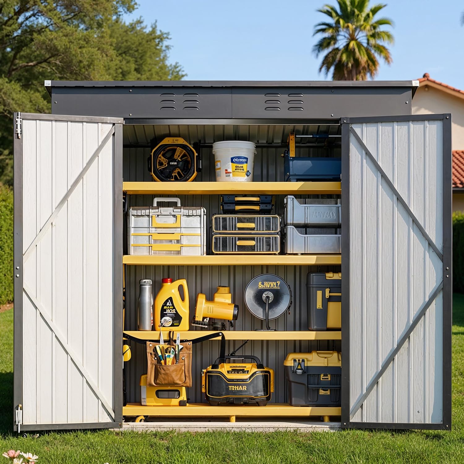 6x4ft Metal Outdoor Storage Sh - đánh giá và giá Gardening Tools In