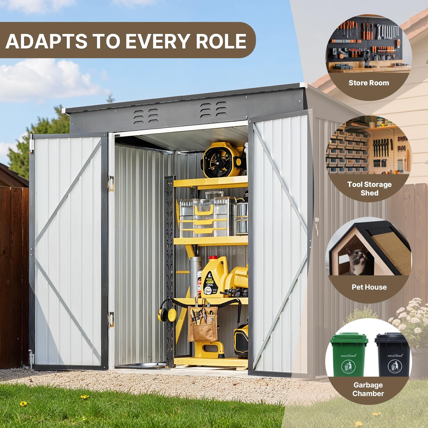 6x4ft Metal Outdoor Storage Sh - đánh giá và giá Gardening Tools In