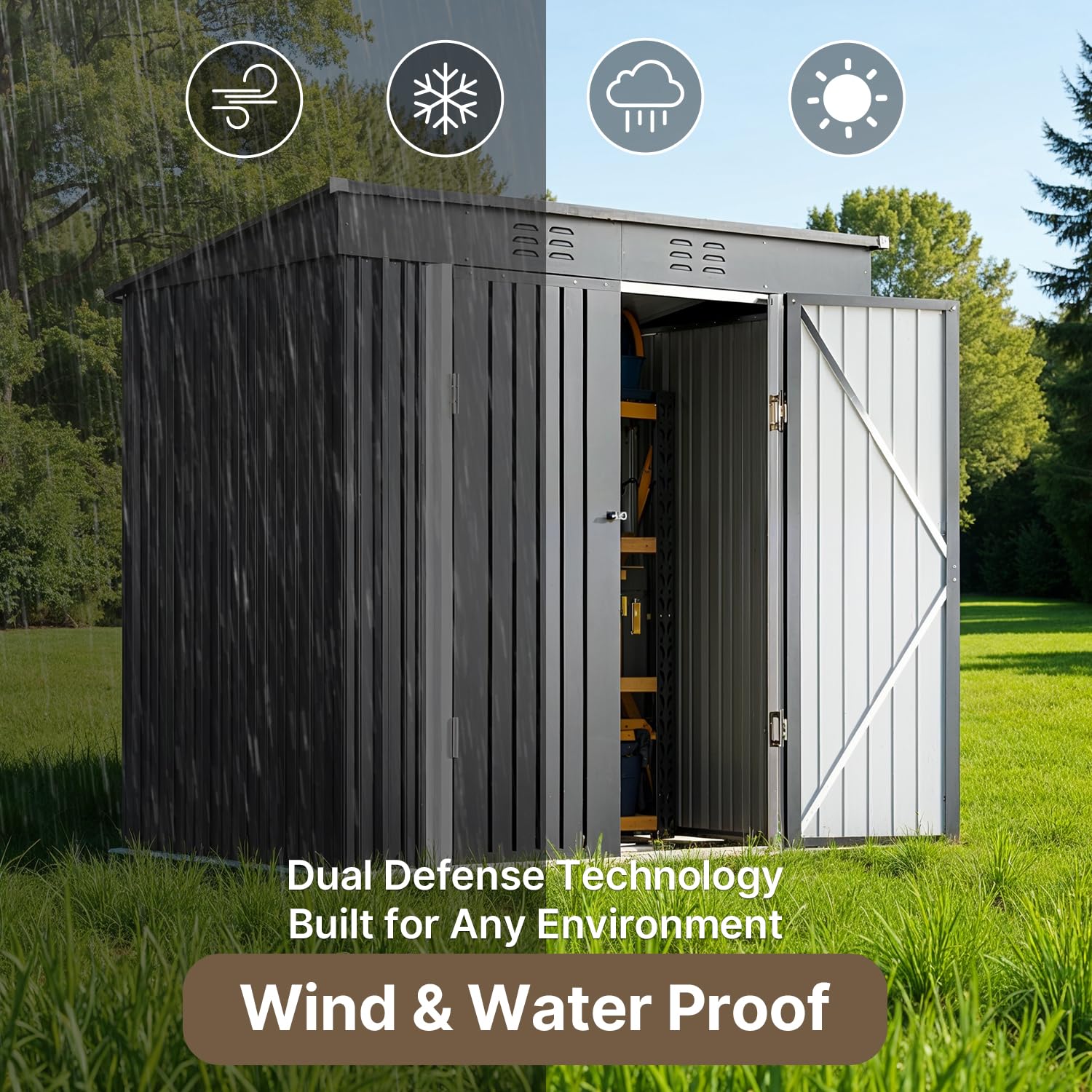 6x4ft Metal Outdoor Storage Sh - đánh giá và giá Gardening Tools In