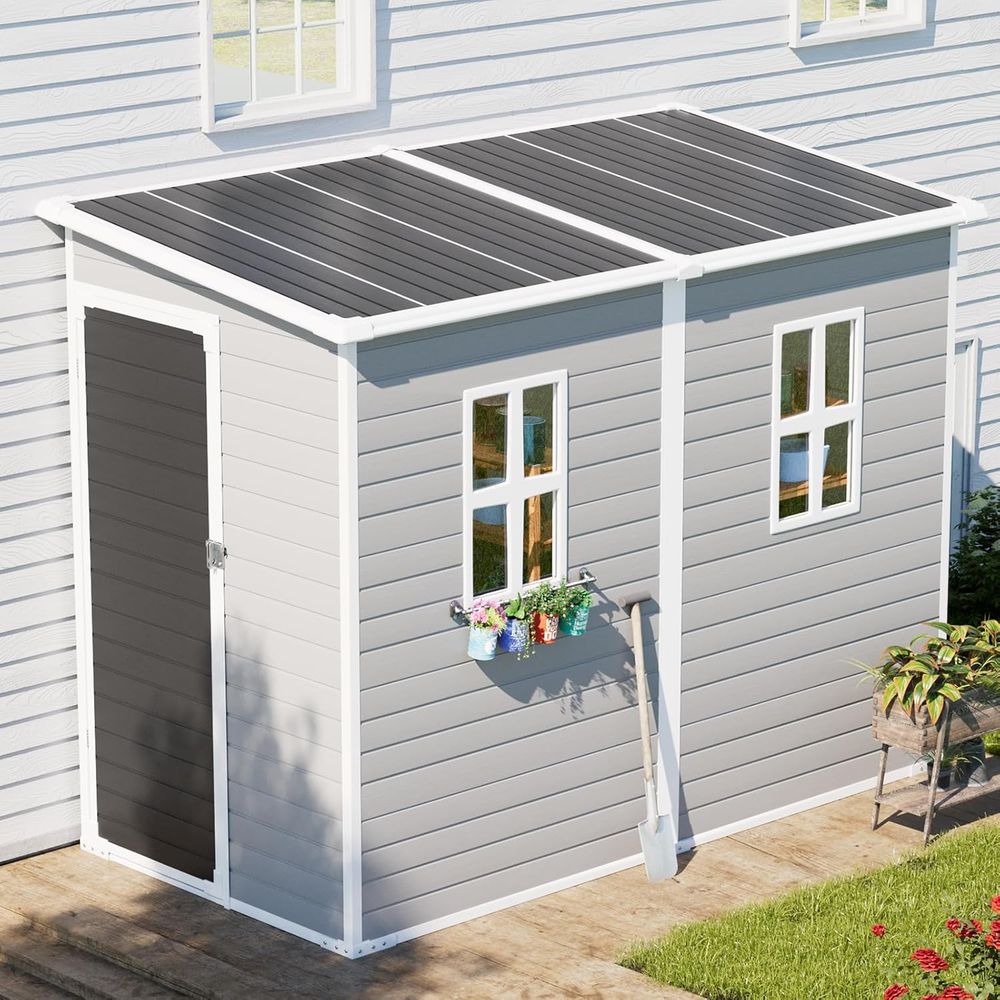 Gray 8x4x6 ft Plastic Storage  - đánh giá và giá Gardening Tools In
