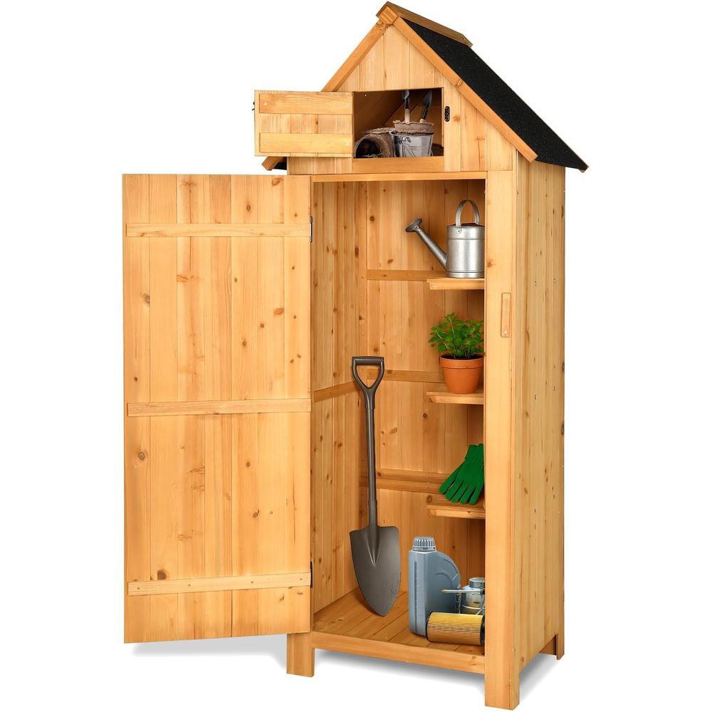 Outdoor Wooden Storage Shed: S - đánh giá và giá Gardening Tools In