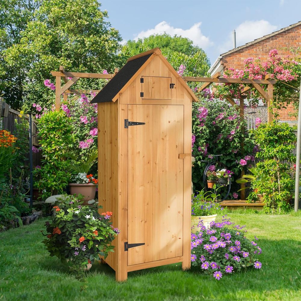 Outdoor Wooden Storage Shed: S - đánh giá và giá Gardening Tools In