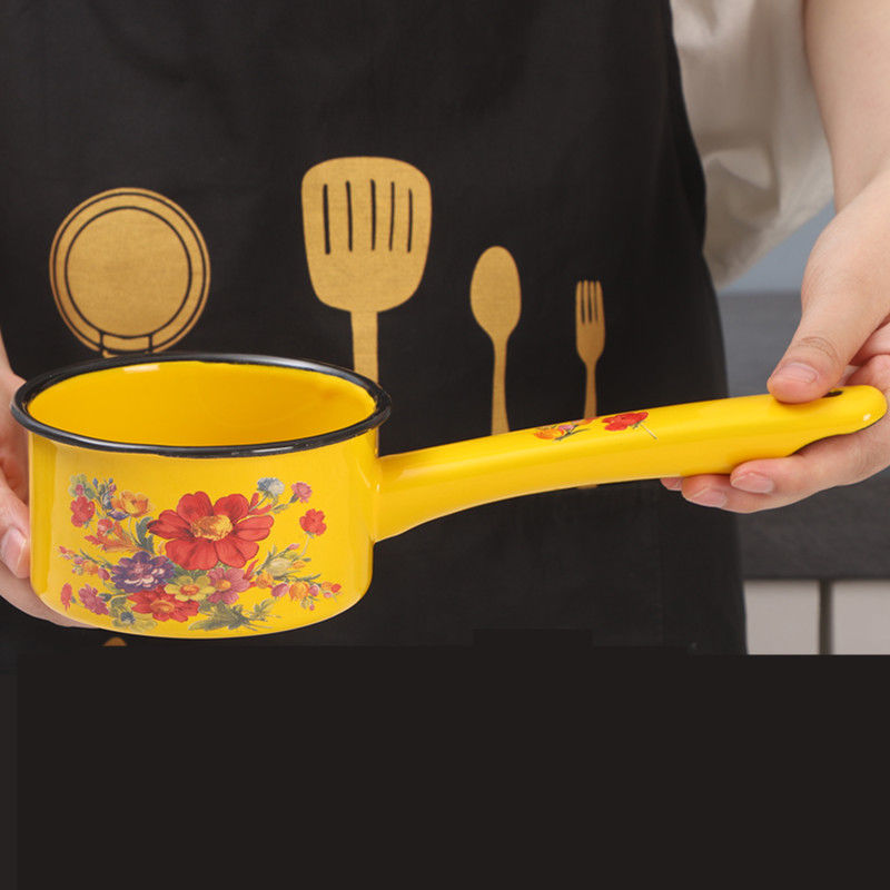 Enameled Water Spoon Milk Pot  - đánh giá và giá Gardening Tools Long Handle