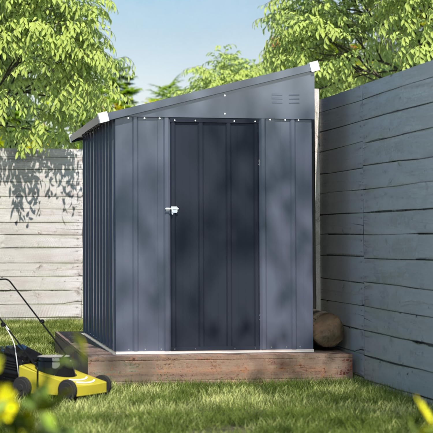 4x6FT Metal Outdoor Storage Sh - đánh giá và giá Gardening Tools In