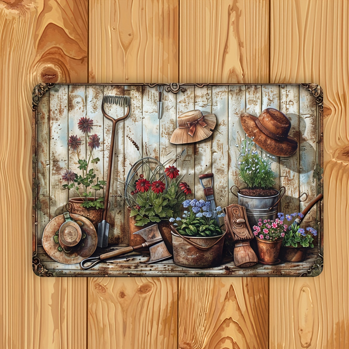 2D Flat, Vintage Floral Metal  - đánh giá và giá Gardening Tools Vintage