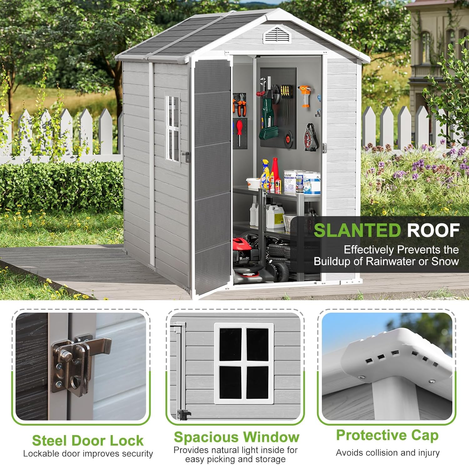 4x6 FT Plastic Storage Shed Wa - đánh giá và giá Gardening Tools In