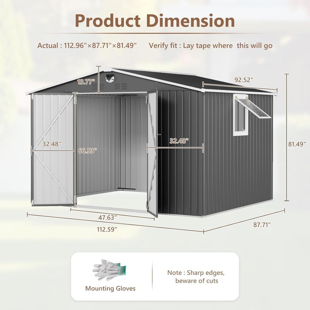10x8 Outdoor Metal Storage She - đánh giá và giá Gardening Tools In
