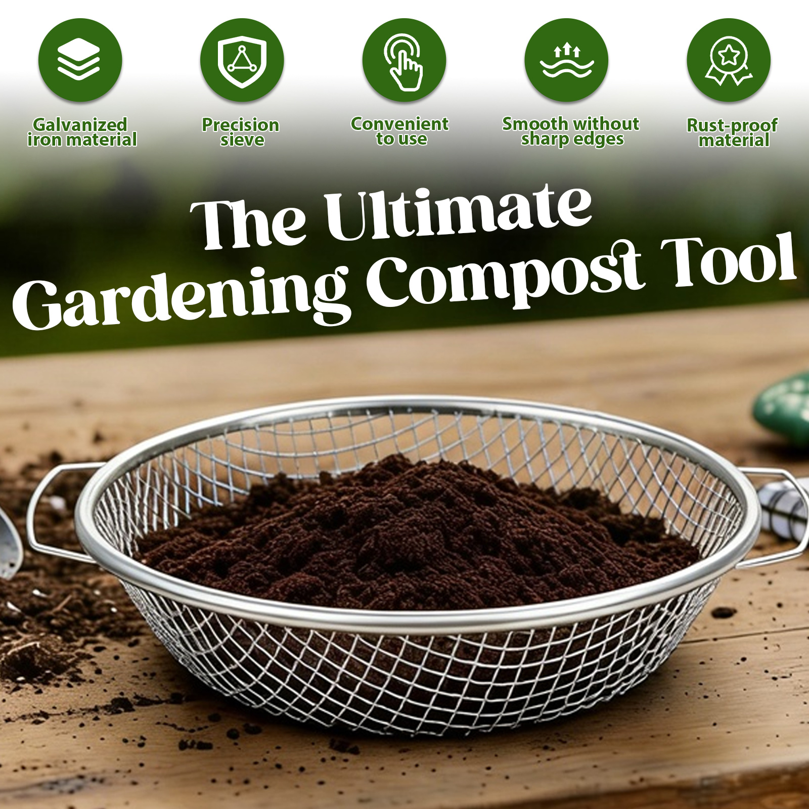 3Pcs Gardening Soil Sifter 3/6 - đánh giá và giá Garden Sieve Soil