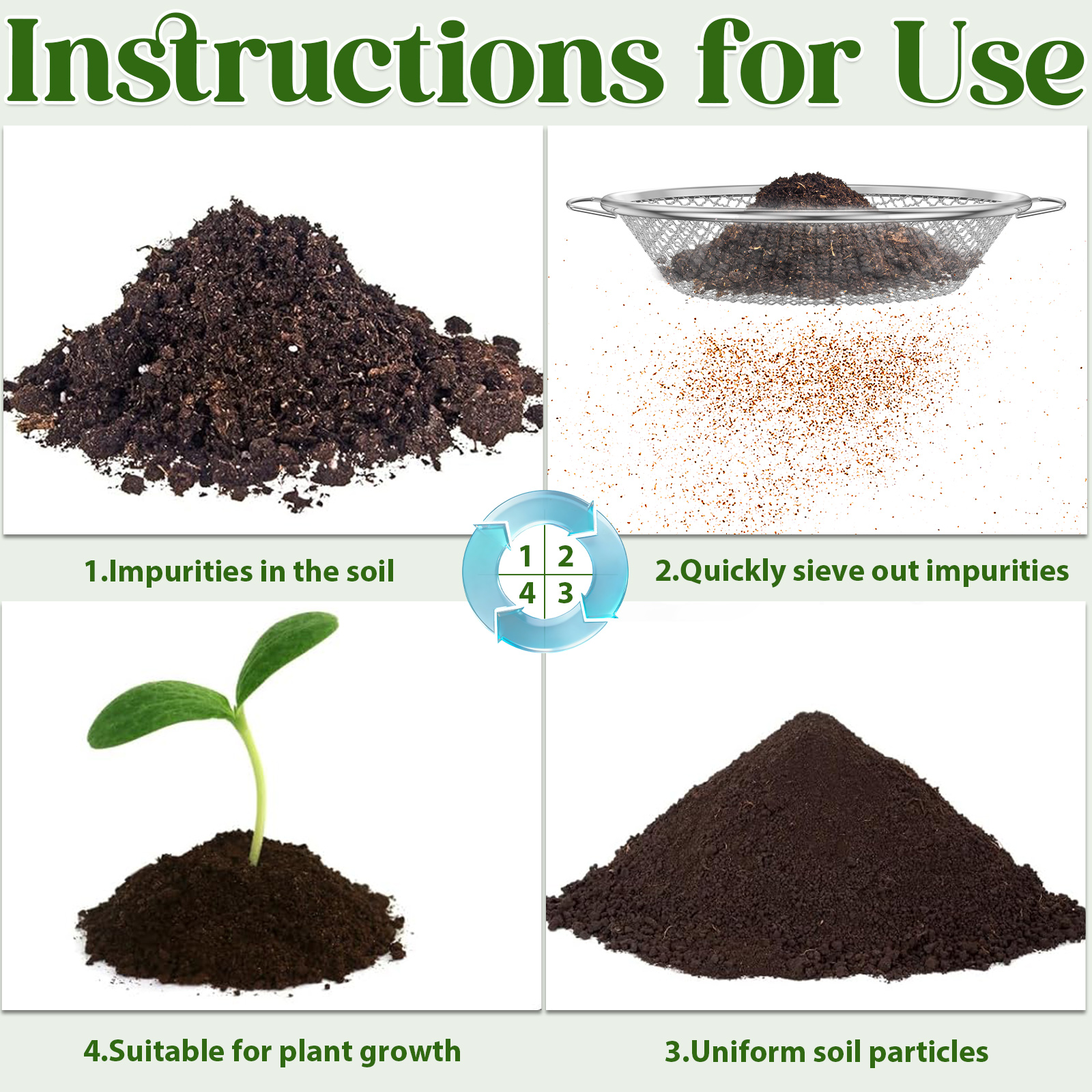 3Pcs Gardening Soil Sifter 3/6 - đánh giá và giá Garden Sieve Soil