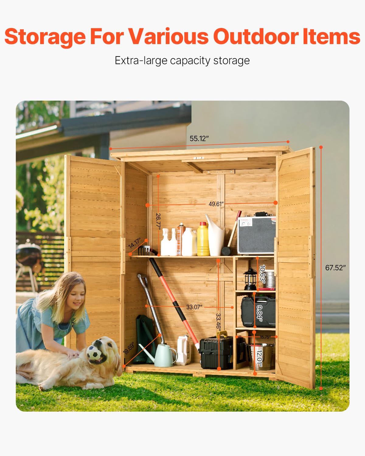 Large Wooden Outdoor Storage S - đánh giá và giá Gardening Tools In