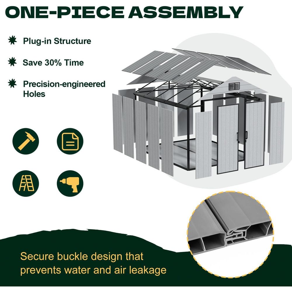 10ft Outdoor Storage Shed with - đánh giá và giá Gardening Tools In