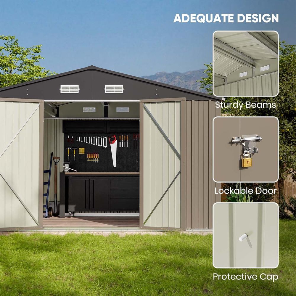 10x8ft Outdoor Storage Shed -  - đánh giá và giá Gardening Tools In