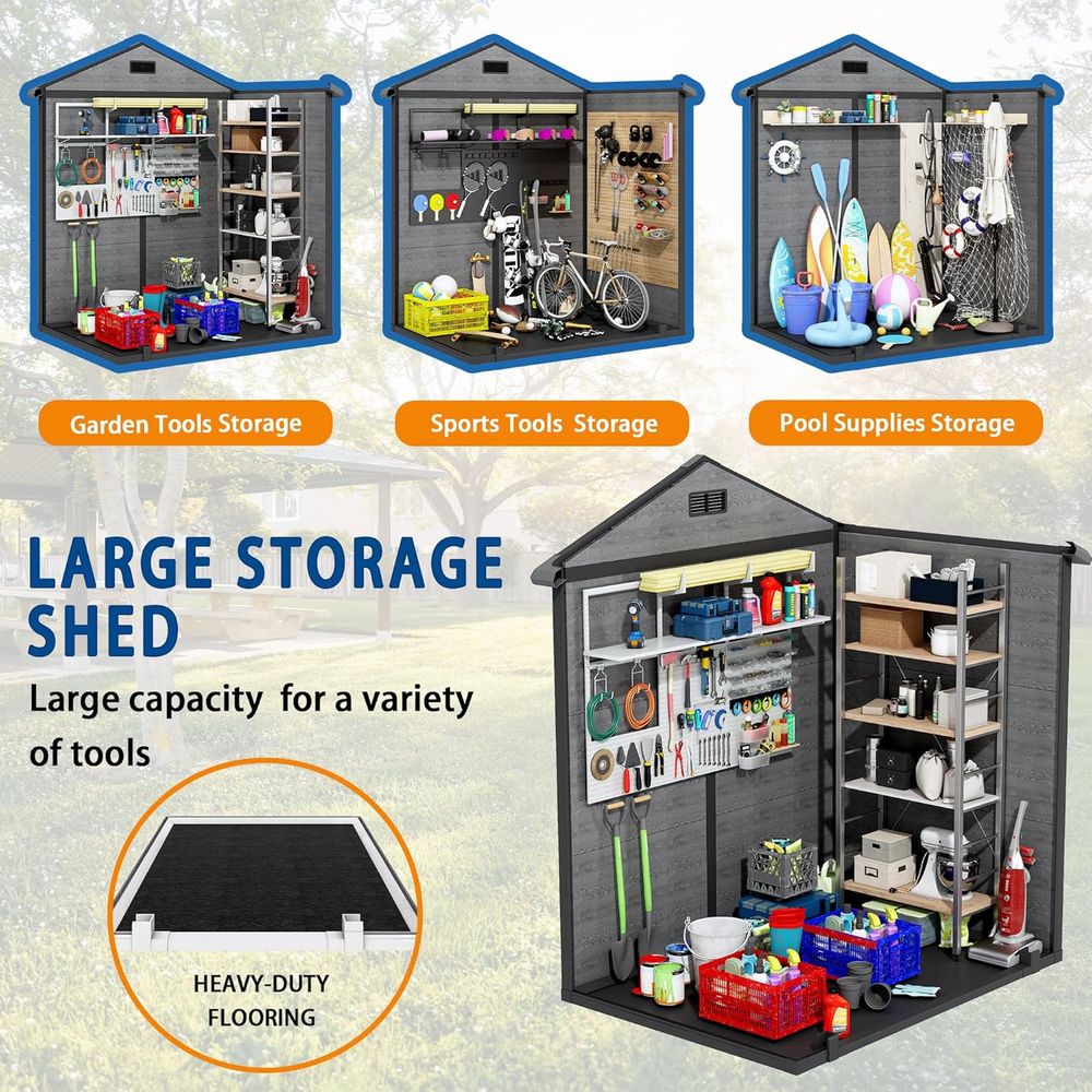 Outdoor Storage Shed 6x4.4ft,  - đánh giá và giá Gardening Tools In